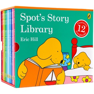 where is spot 小玻在哪里同系列 小玻小小图书馆12册礼盒装 Spot's Story Library 英文原版绘本小玻成长 原版英文书 Eric Hill