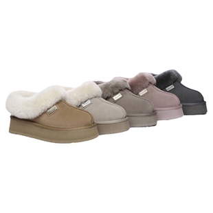 澳洲EVERAU秋冬保暖雪地靴女士厚底松糕底一脚蹬浅口便鞋UEA2001