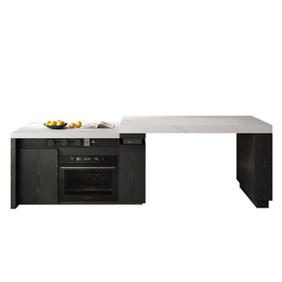 岩板岛台餐桌一体家用伸缩厨房岛台智能升降新款导台高级齐平岛台