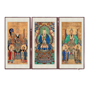 三清画像中堂画客厅挂画装饰画