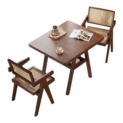 家逸实木阳台桌椅三件套