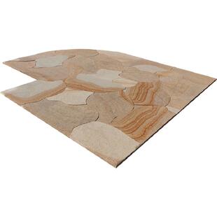 不规则碎拼庭院地铺石异型天然石材地图拼冰裂纹自然面黄锈柏坡黄