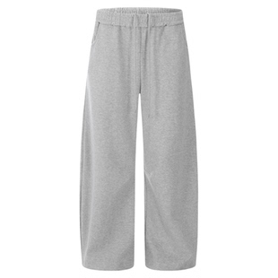 INKNOTS美式复古解构垂感加绒弯刀休闲卫裤男女宽松阔腿直筒裤潮