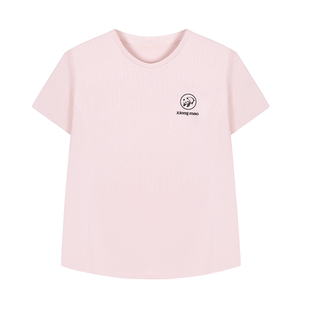 熊猫t恤短袖女款2026新款百搭宽松休闲徒步运动正肩圆领上衣