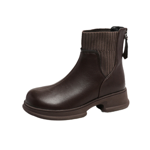 大东厚底增高短靴女2026新款秋冬弹力瘦瘦靴复古英伦风马丁靴女款