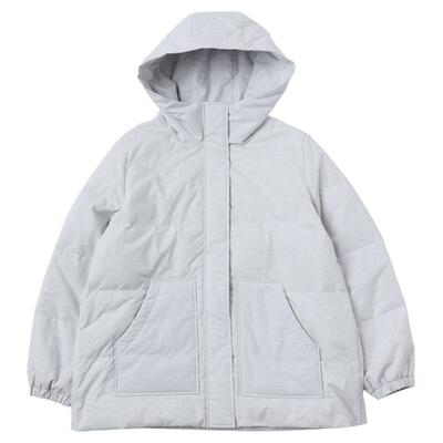 无色无味鹅绒连帽中年人羽绒服女