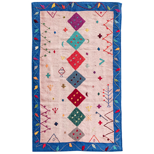 视觉味道 阿富汗进口手工编织羊毛地毯kilim波西米亚客厅长条挂毯