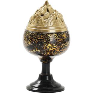 犀皮大漆纯铜博山炉沉香檀香熏香炉盘香炉家用室内香薰炉非遗文化