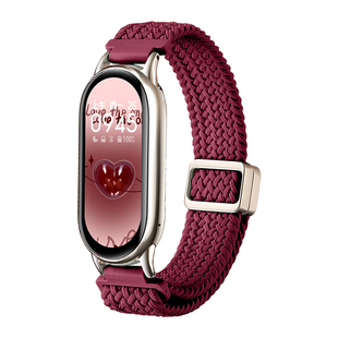 适用小米手环10/9手表带系列8nfc版腕带7智能运动6手表链高级感小众5磁吸编织女款4手带新品手链八九代陶瓷版