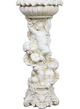 欧式风天使流水喷泉浮雕装饰品