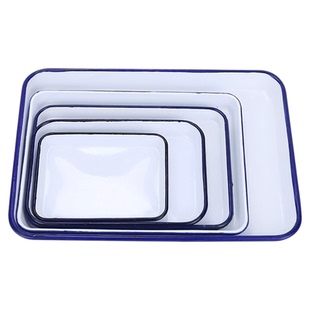 津都加厚搪瓷盘搪瓷托盘瓷方盘实验室用盘化工盘消毒盘实验室托盘