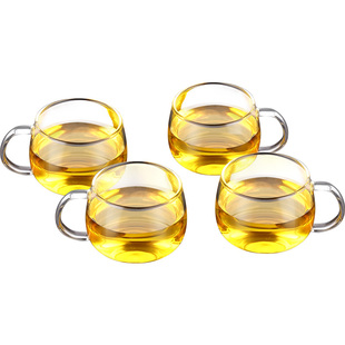 金灶K-105玻璃杯家用耐高温水杯泡茶杯咖啡杯高颜值花茶杯带把手