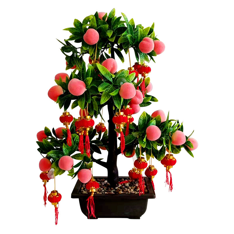 供佛假花桃子苹果树仿真花绢花