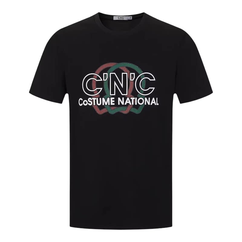 CNC欧洲站男装印花圆领短袖T恤