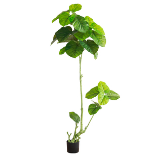 高端轻奢仿真绿植盆栽心叶榕侘寂风室内客厅装饰高级仿生植物摆件