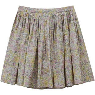 一三良品小个子 全棉复古田园小碎花半身蓬蓬伞裙a字裙中裙女夏季