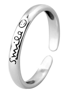 925银字母开口中食指戒简约免摘