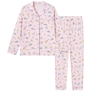 SCHIESSER舒雅童装女童棉莫代尔小小演奏家翻领睡衣家居服套装