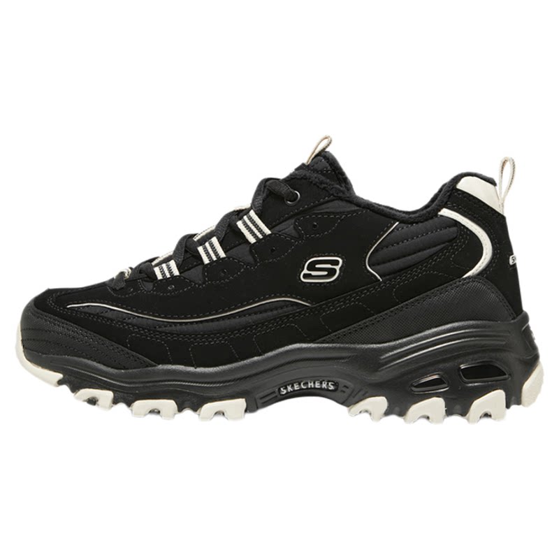Skechers斯凯奇春夏女鞋熊猫鞋加绒保暖老爹鞋厚底增高休闲运动鞋