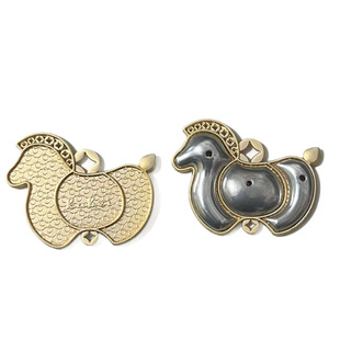 DIY宋锦底托发夹生肖马挂件底胚保色亚金吊坠国风饰品配件