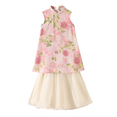 汉服女童2025新款夏季儿童中国风旗袍女孩日常可穿古风新中式套装