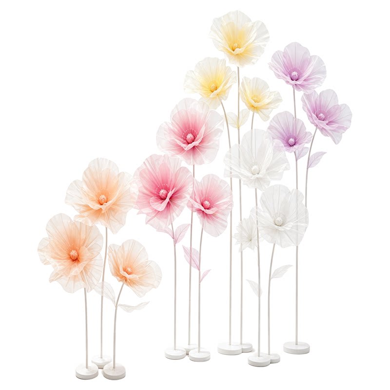 婚庆路引花真丝花摆件手工成品