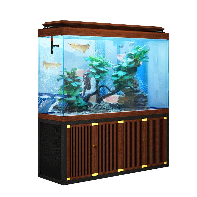 鱼缸客厅大型底滤水族箱定制