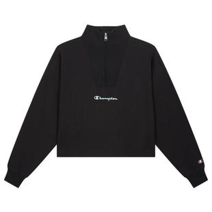 Champion冠军卫衣春秋款美式潮流设计感刺绣半拉链立领复古上衣