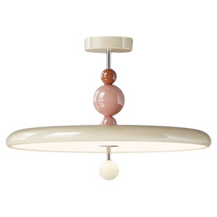 长虹奶油风卧室吊灯中古少女ins房间灯简约现代女孩儿童房吸顶灯