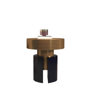 轻奢简约圆形家用客厅沙发边几设计师古铜色创意做旧酒店个性角几