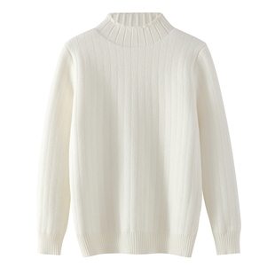 女童毛衣加绒加厚儿童秋冬韩版半高领纯色宝宝套头上衣童装打底衫