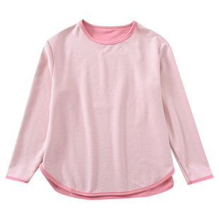 羊毛蚕丝德绒条纹睡衣上装女冬圆领套头情侣家居服长袖上衣单件男