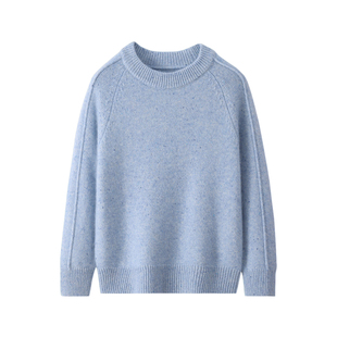 儿童花纱100%纯山羊绒衫男女童加厚秋冬针织毛线衣圆领中大童毛衣