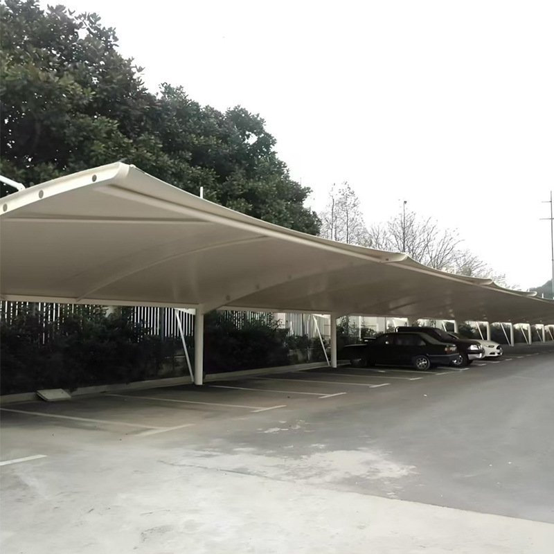 太阳能光伏停车棚大梁雨棚可梁字7抗压桩钢构加工充电花架钢结构