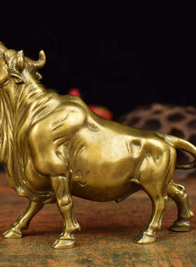 铜实心股市招财摆件牛气冲天生肖礼品华尔街牛办公室桌面欣赏礼品