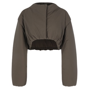 AMOMENTO韩国女士春季休闲时尚透视尼龙填充短背心MUSINSA