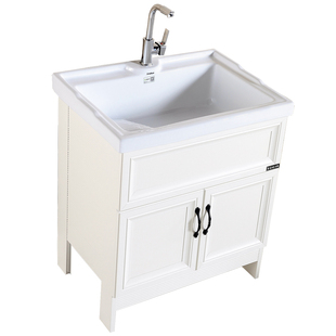 太空铝阳台单柜洗衣柜洗衣池带搓板落地式洗脸盆柜水槽卫生间家用