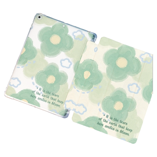 清新花朵创意适用于ipad10保护套2022新款Air5苹果ipadmini4平板保护壳pro11英寸笔槽2019防摔9第10九7代三折