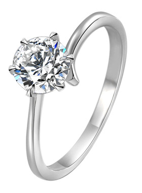 小红书同款扭臂六爪钻戒仿莫桑钻戒指高碳钻结婚订婚仿真戒日常款