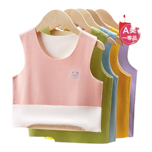 儿童保暖背心女童内穿绒德加绒加厚男童宝宝秋冬无痕打底护肚马甲