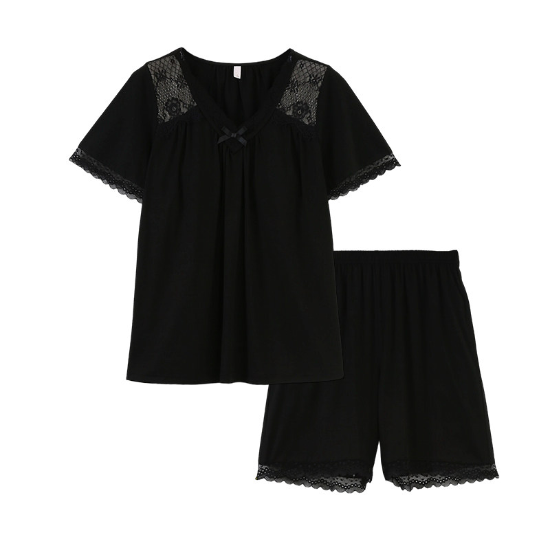 金黛儿睡衣女夏短袖纯棉家居服