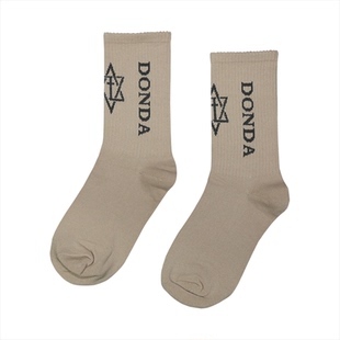 SS2L秋冬21aw恶搞侃爷专辑限定DONDA六芒星中筒袜子男女潮袜kanye