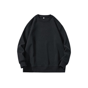 美式复古重磅纯色卫衣男士秋冬季加绒潮流宽松大码内搭打底衫上衣