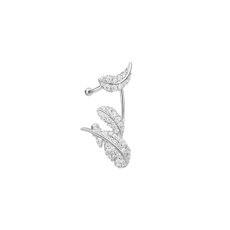 【自营】HEFANG Jewelry/何方珠宝羽毛耳扣 无耳洞必备 灵动时髦