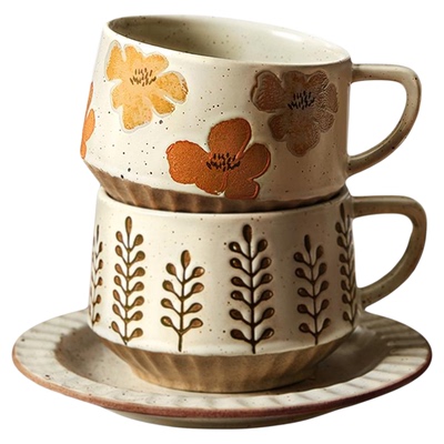 墨色咖啡杯碟礼盒装新婚搬家礼物