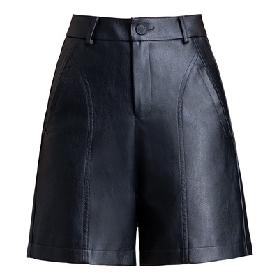 宽松阔腿加长皮短裤女秋冬2025新款大码显瘦高腰皮裤外穿打底靴裤