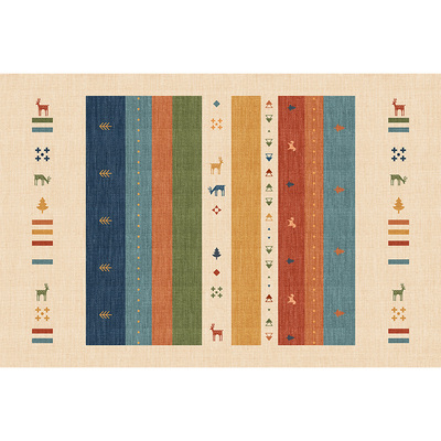 波西米亚多巴胺地毯客厅中古风