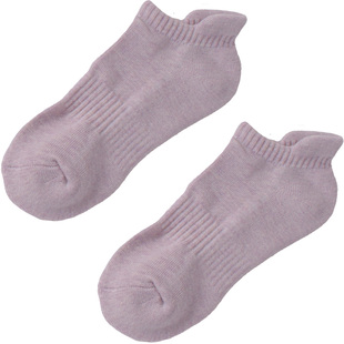 女生毛巾底加厚运动低帮短袜 纯棉健身跑步袜吸汗防臭白色袜子