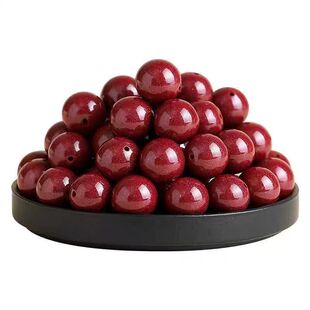 朱砂饰品朱砂紫金砂diy散珠男女本命年圆珠diy配件珠手链原矿貔貅