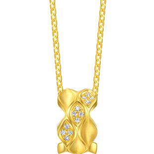 陈坤同款周生生黄金YuYu系列足金镶嵌钻石项链95448N预订